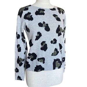Gerry Weber Cashmere Blend Animal Print Sweater Gray Quiet Luxury Leopard-4